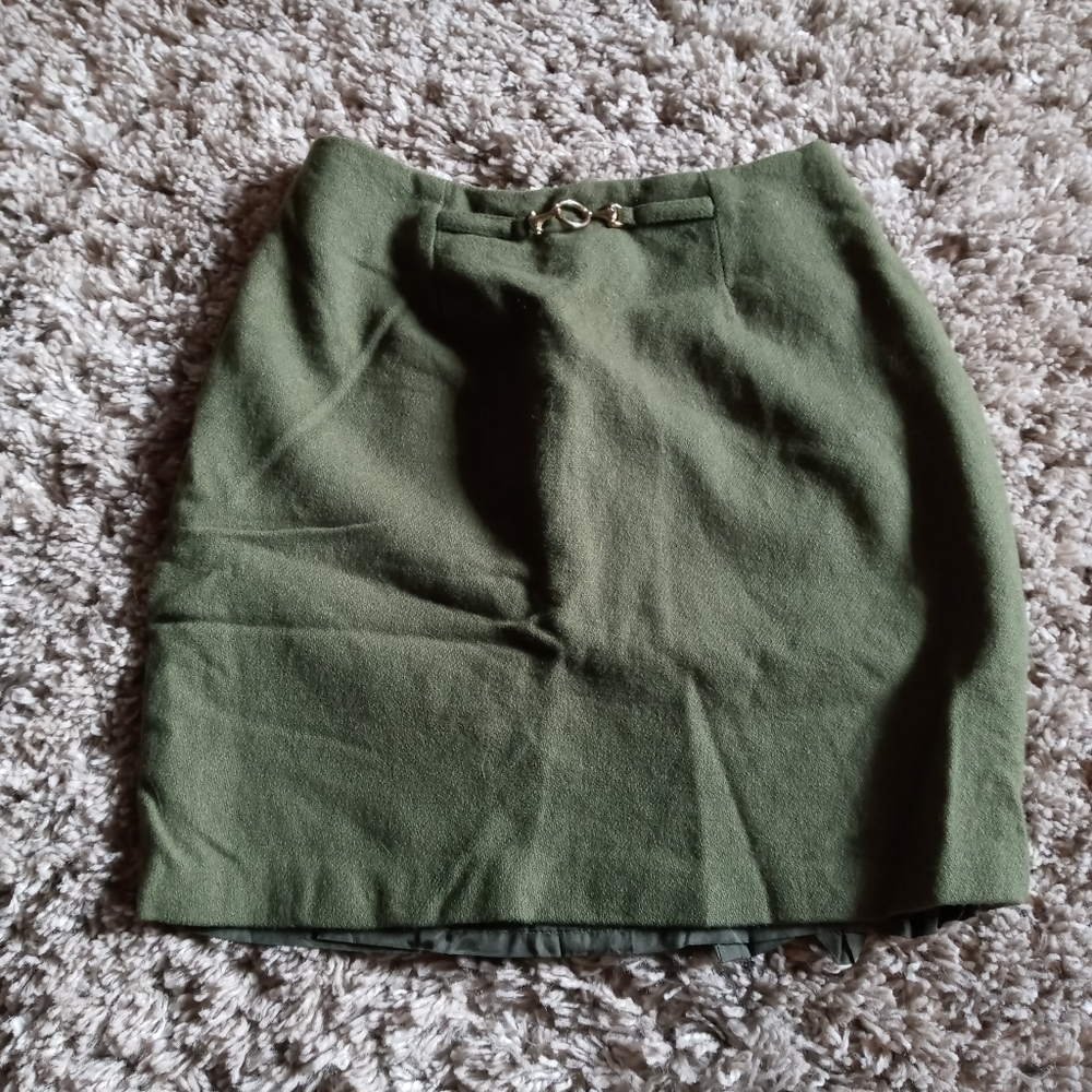 NYCC green mini wool skirt